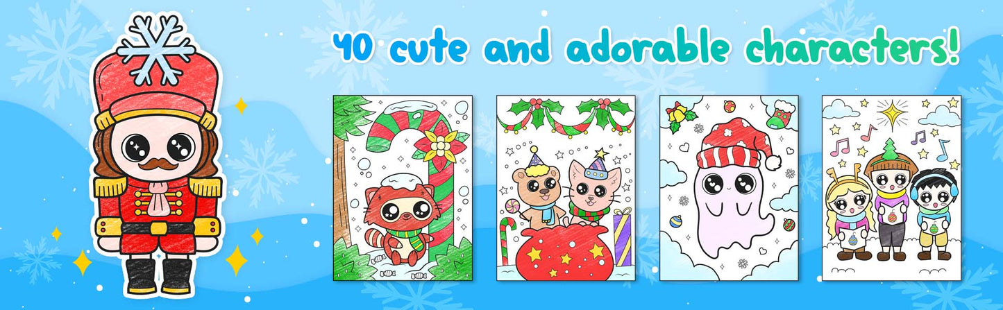 Christmas Kawaii Kingdom Coloring Book 1 (Digital Download)