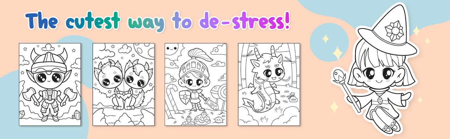 Fantasy Kawaii Kingdom Coloring Book 1 (Digital Download)