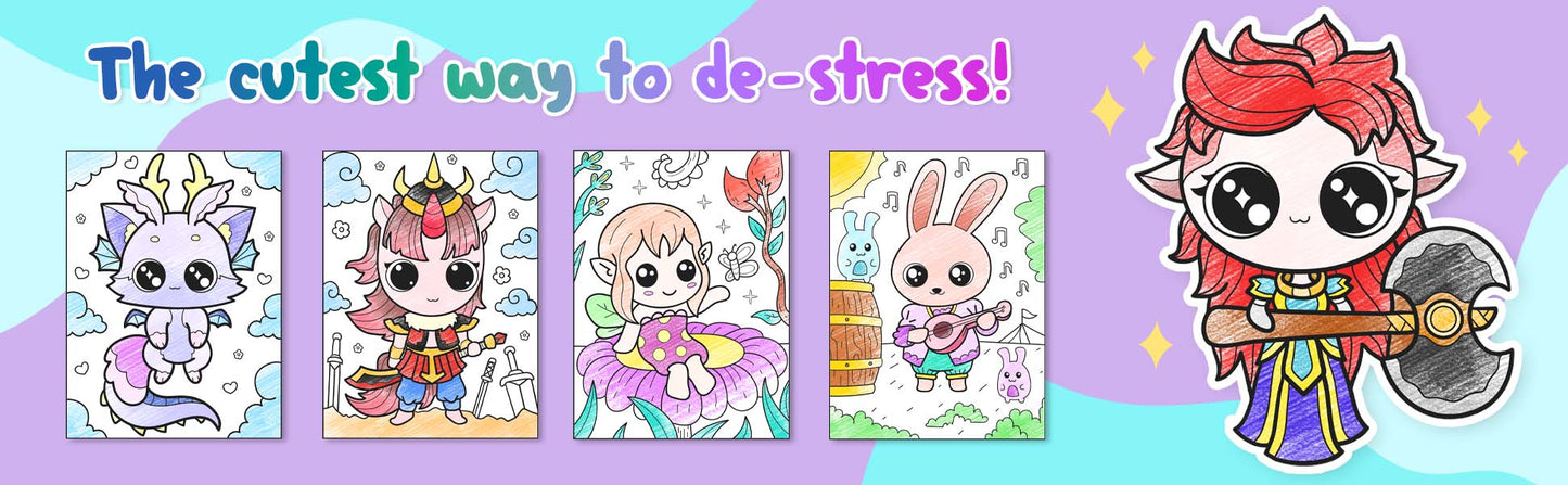 Fantasy Kawaii Kingdom Coloring Book 2 (Digital Download)