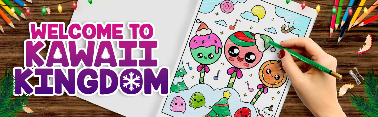 Christmas Kawaii Kingdom Coloring Book 2 (Digital Download)