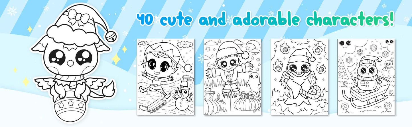Christmas Kawaii Kingdom Coloring Book 3 (Digital Download)