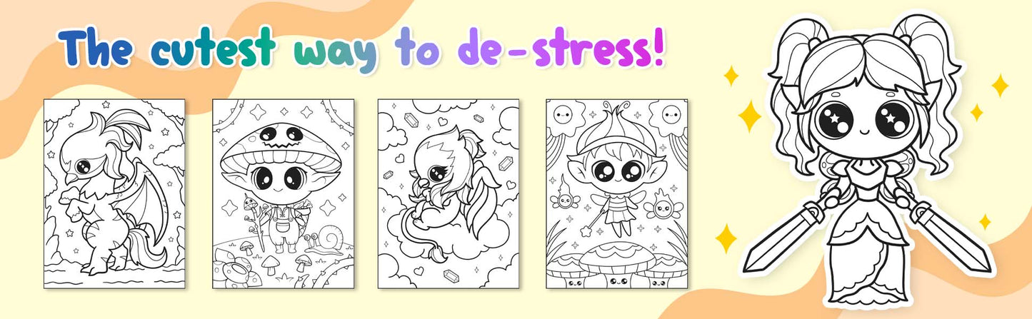 Fantasy Kawaii Kingdom Coloring Book 3 (Digital Download)