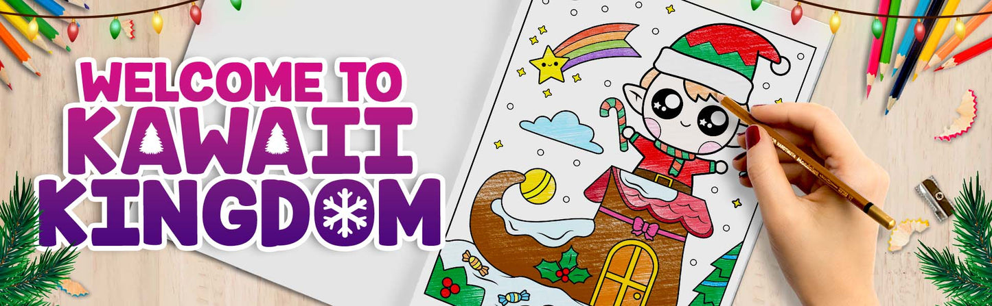 Christmas Kawaii Kingdom Coloring Book 6 (Digital Download)