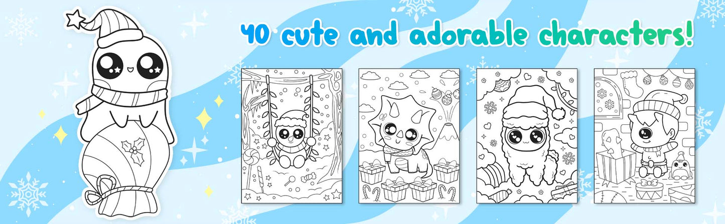 Christmas Kawaii Kingdom Coloring Book 6 (Digital Download)